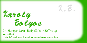 karoly bolyos business card